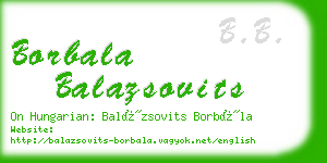 borbala balazsovits business card